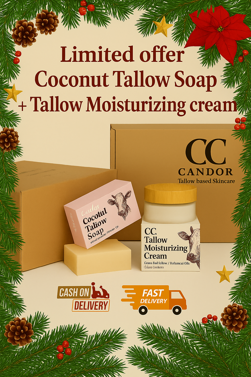 Coconut Tallow Soap + Tallow Moisturizer Bundle